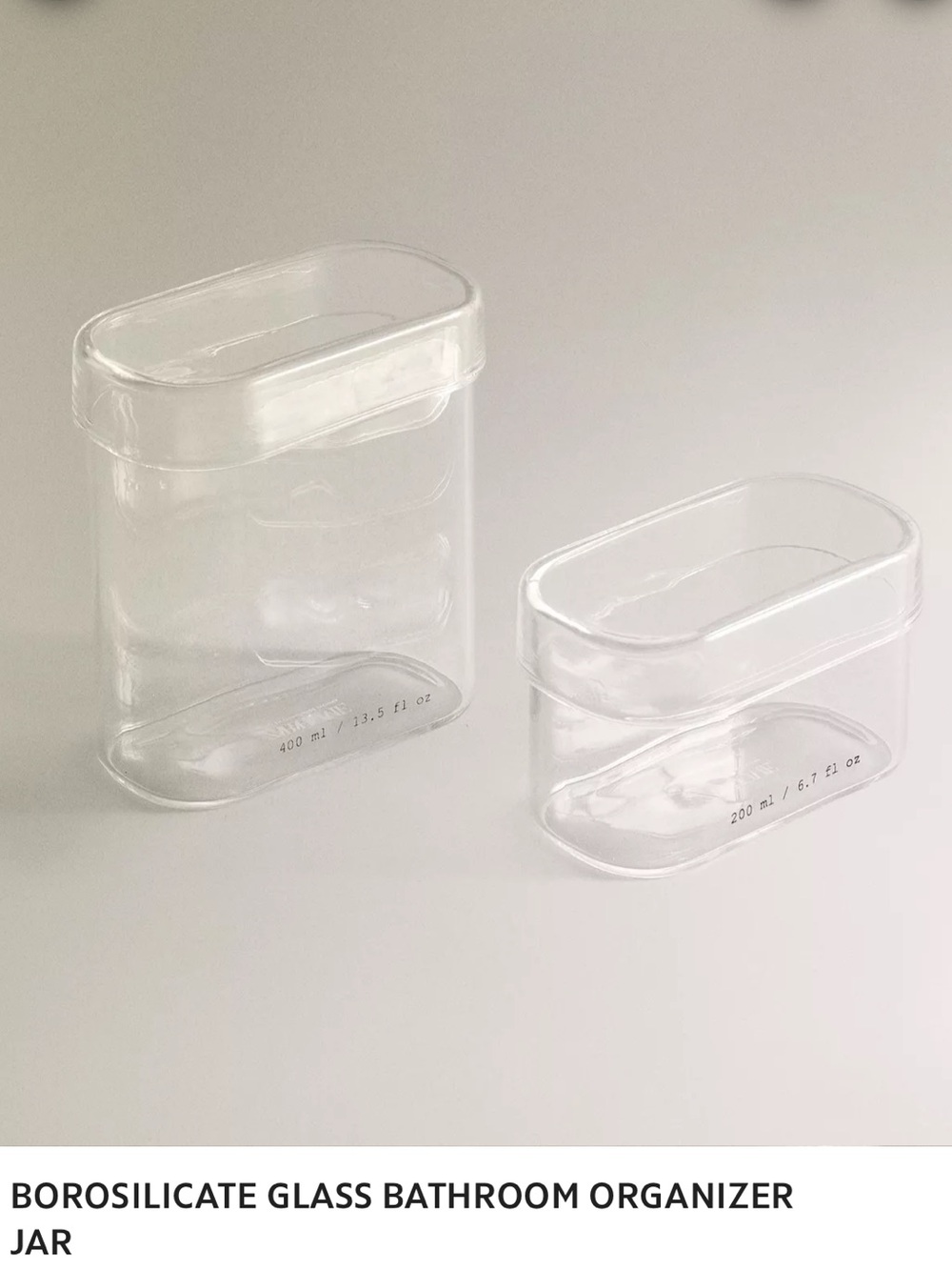 Zara Home brand Borosilicate Glass Bathroom Organizer Jars - Clear